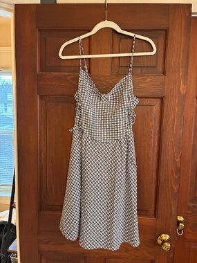 Betsey Johnson Blue and White Gingham Spaghetti Strap Mini Dress